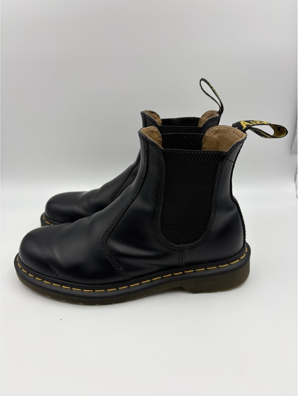 Dr Martens 2976 BEX Boots Mens Size 8 Black Leather Chelsea Ankle Slip On